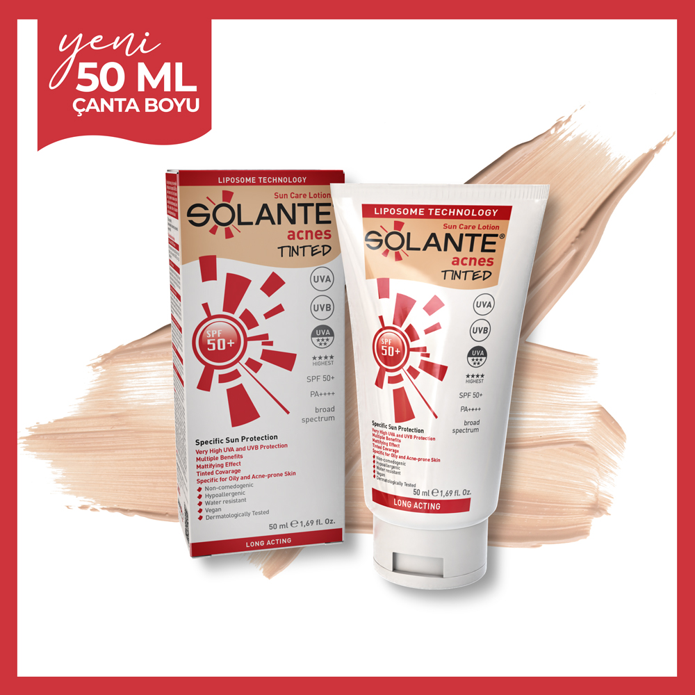 Solante Acnes Tinted SPF 50+ Losyon 50 ml ürün görseli